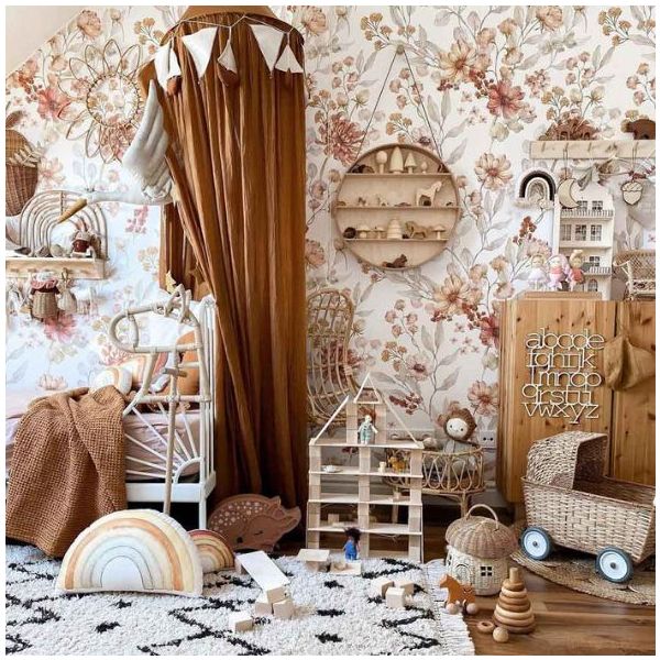 Papier peint Prairie d’automne - Blanc