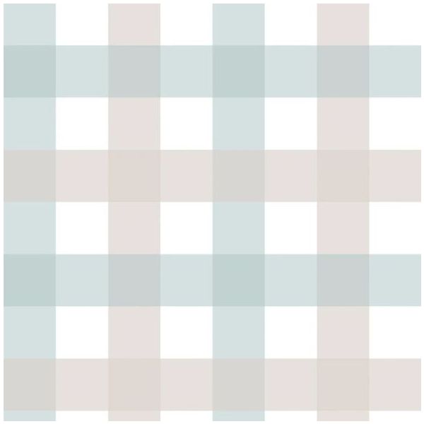 Papier peint Provence - Carreaux Beige / Bleu