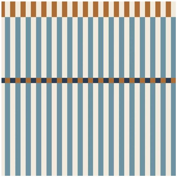 Tapete Streifen Happy - Blau / Honey
