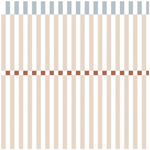 Papier peint Rayures Nostalgia - Beige / Bleu