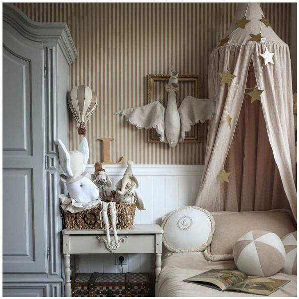 Papier peint Rayures Vintage - Beige / Marron