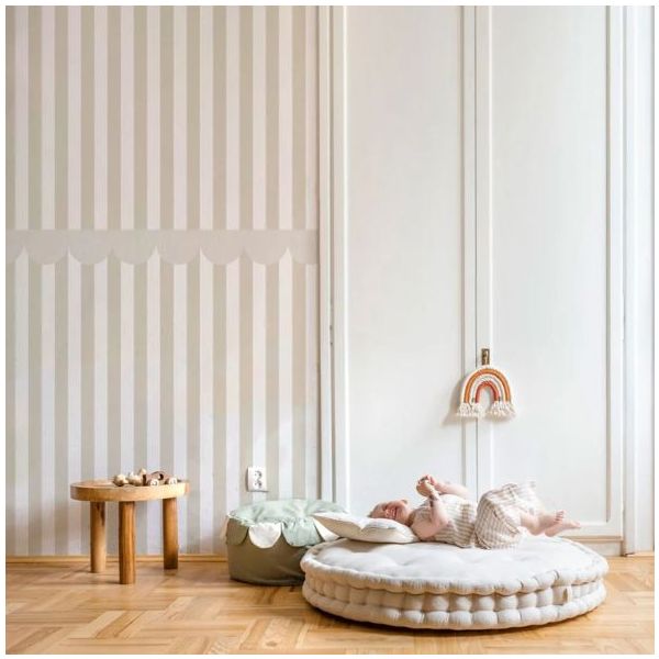 Papier peint Rustique - Beige / Blanc