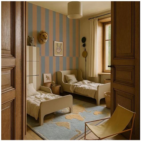 Upside Down Wallpaper - Blue / Beige