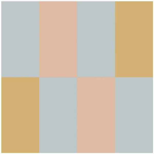 Upside Down Wallpaper - Blue / Salmon / Yellow