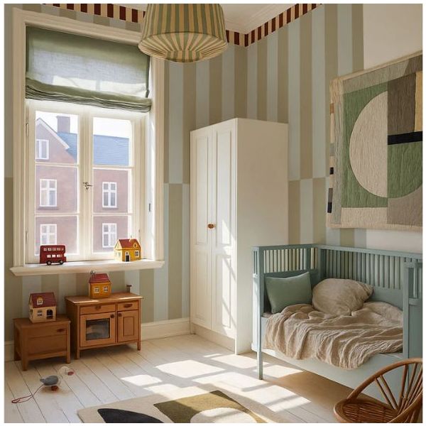 Upside Down Wallpaper - Stripes Blue / Green