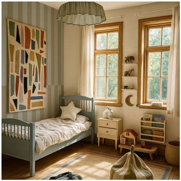 Upside Down Wallpaper - Stripes Blue / Green