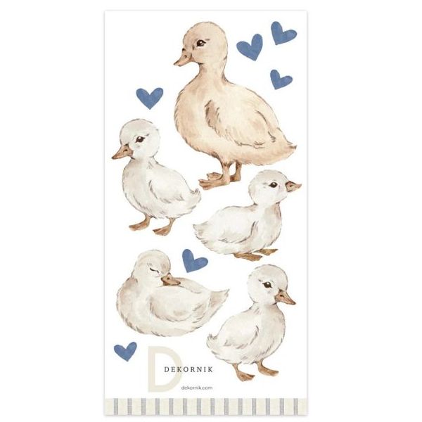 Sticker mural - Canards & Cœurs Bleu