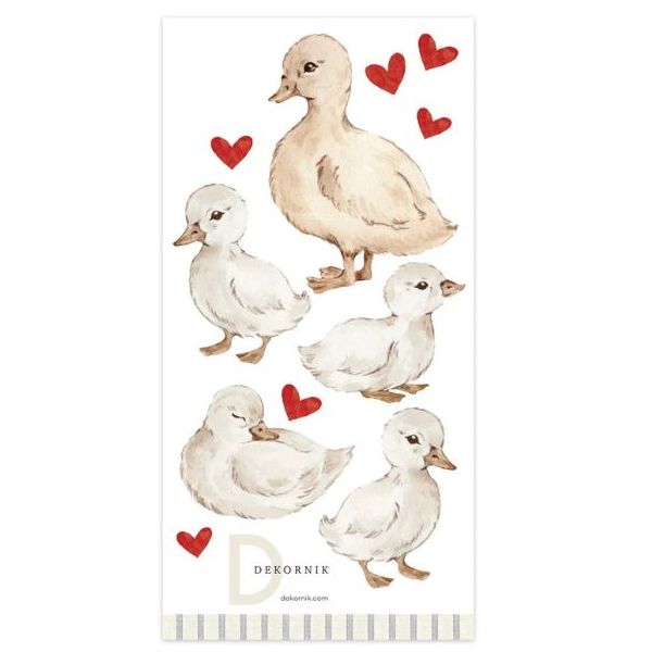 Sticker mural - Canards & Cœurs Rouge