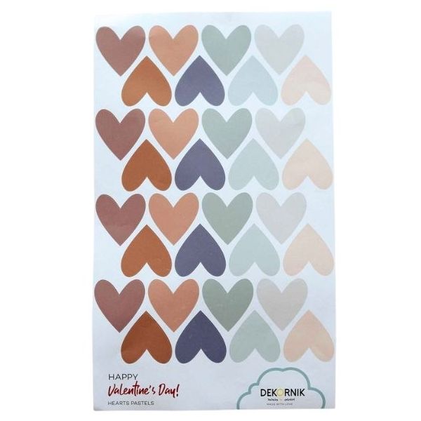 Wallstickers Hearts - Cappuccino Blue