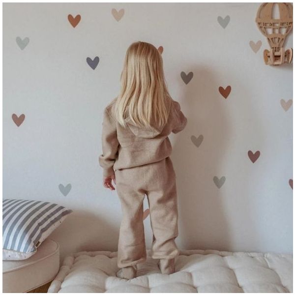 Wallstickers Hearts - Cappuccino Blue