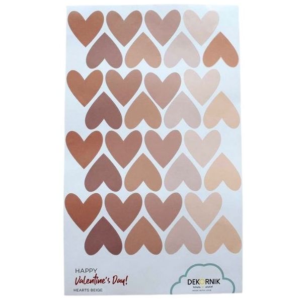 Wallstickers Hearts - Cappuccino Pink
