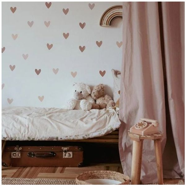 Wallstickers Hearts - Cappuccino Pink