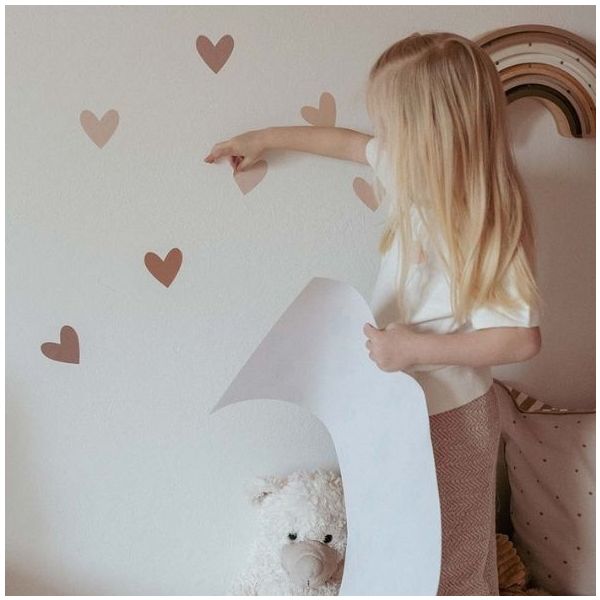 Wallstickers Hearts - Cappuccino Pink