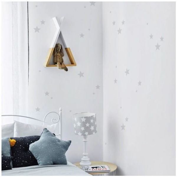 Sticker mural - Étoiles Gris Clair