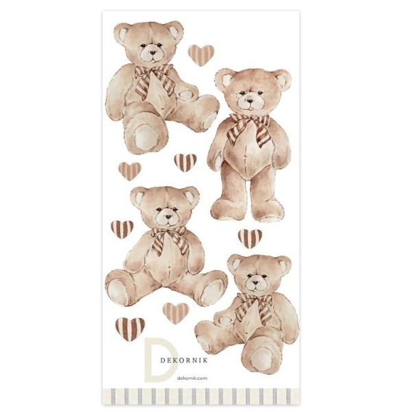 Sticker mural - Oursons & Cœurs Beige