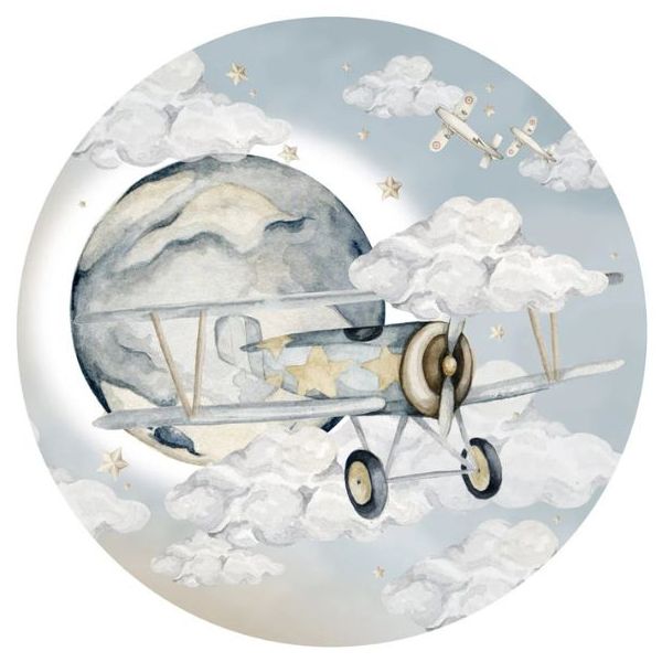 Sticker mural rond - Avion