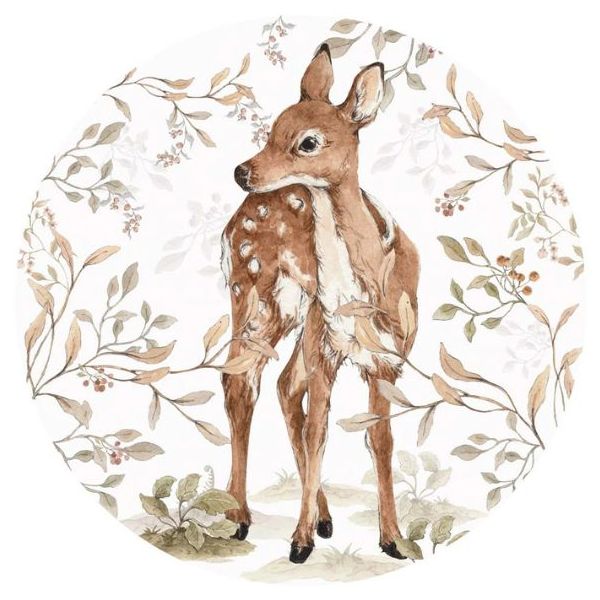 Sticker mural rond - Faon