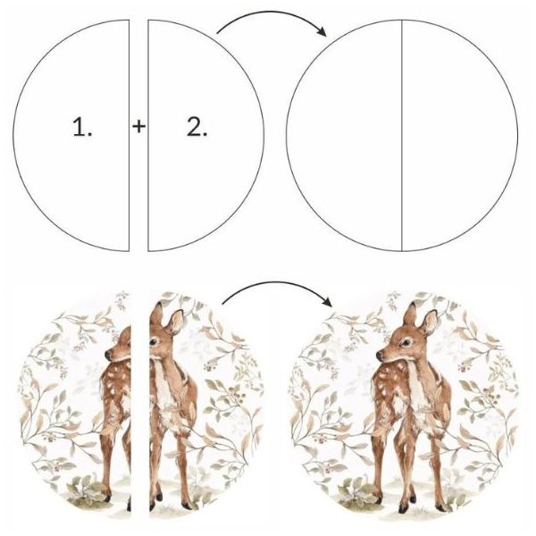 Sticker mural rond - Faon