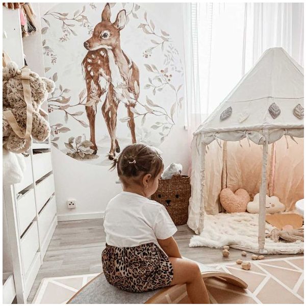 Sticker mural rond - Faon