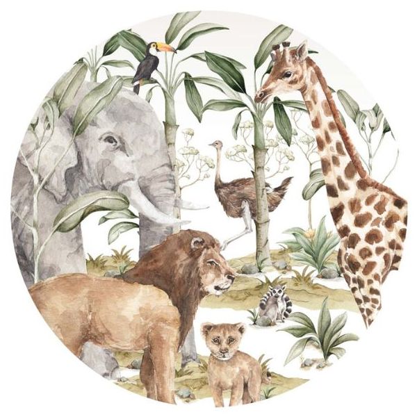 Round Wallsticker - Savanna World