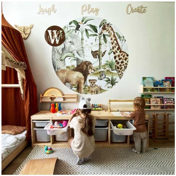 Round Wallsticker - Savanna World