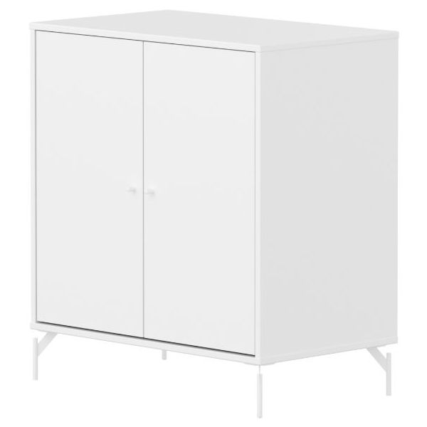 Saga 2 Doors Cupboard - Metal Feet - White / White