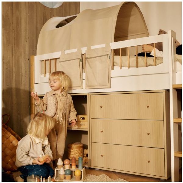 Saga Dresser - 3 Drawers - Grooves Oat / Oak