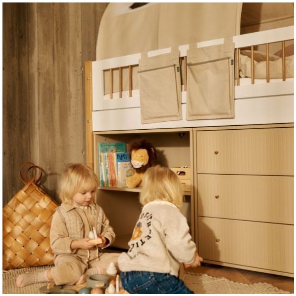 Saga Dresser - 3 Drawers - Grooves Oat / Oak