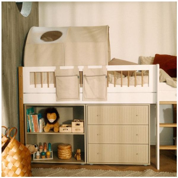 Saga Dresser - 3 Drawers - Grooves Oat / Oat