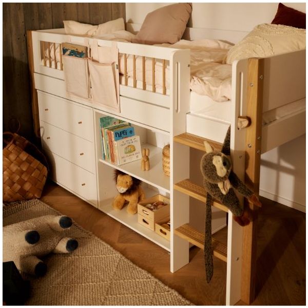 Saga Dresser - 3 Drawers - White / Oak