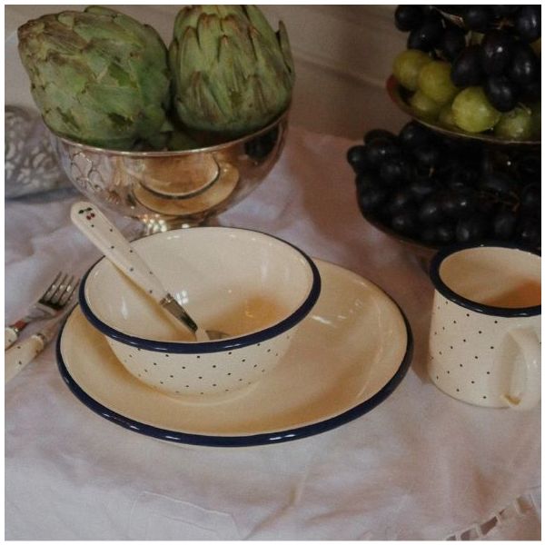 Set de couverts - Pois Bleu Marine