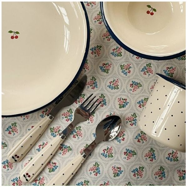 Set de couverts - Pois Bleu Marine