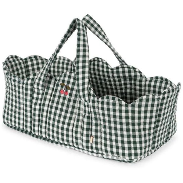 Couffin de poupée - Carreaux Vert