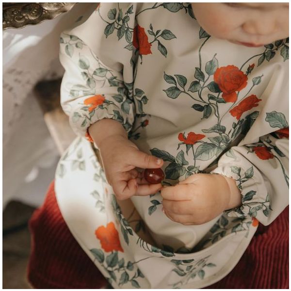 Long-Sleeved Bib - Roses