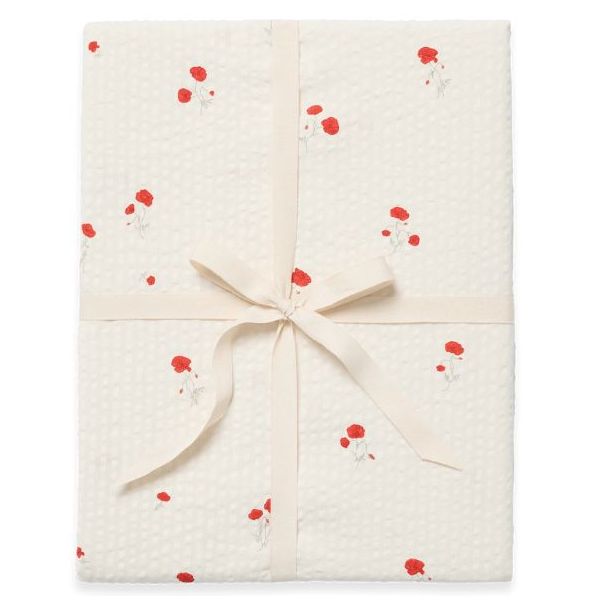 Seersucker Fitted Sheet 70 x 140 - Poppy