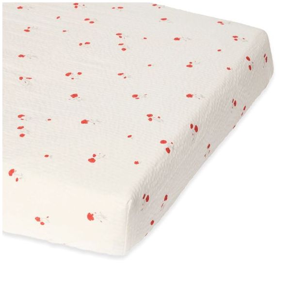Seersucker Fitted Sheet 70 x 140 - Poppy