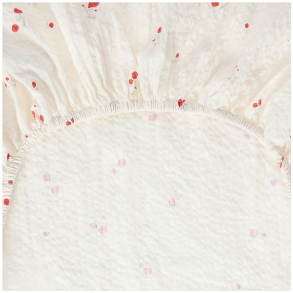 Seersucker Fitted Sheet 70 x 140 - Poppy