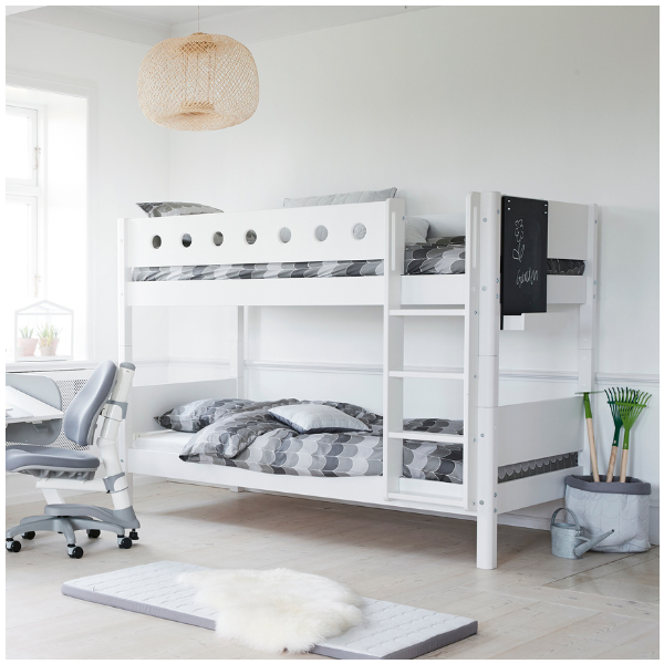 White Bunk Bed 90x200cm - White / White