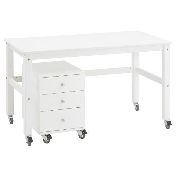 Eco Dream Convertible Mid-High Bed with Desk & Drawers 90 x 200 cm – White