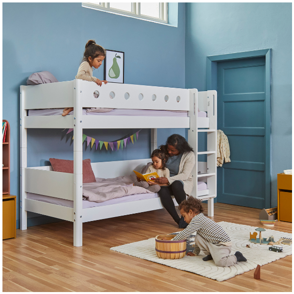 White Bunk Bed 90x200cm - White / White