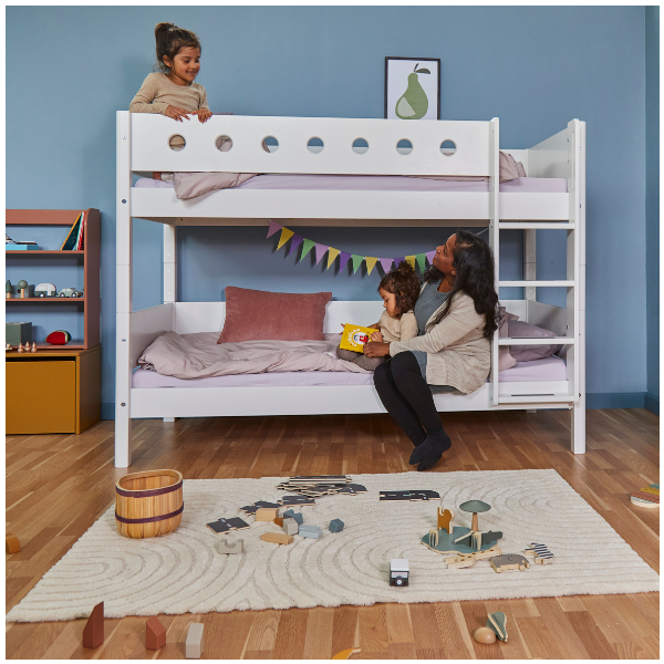 White Bunk Bed 90x200cm - White / White