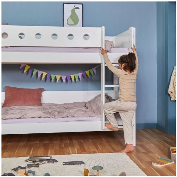 White Bunk Bed 90x200cm - White / White