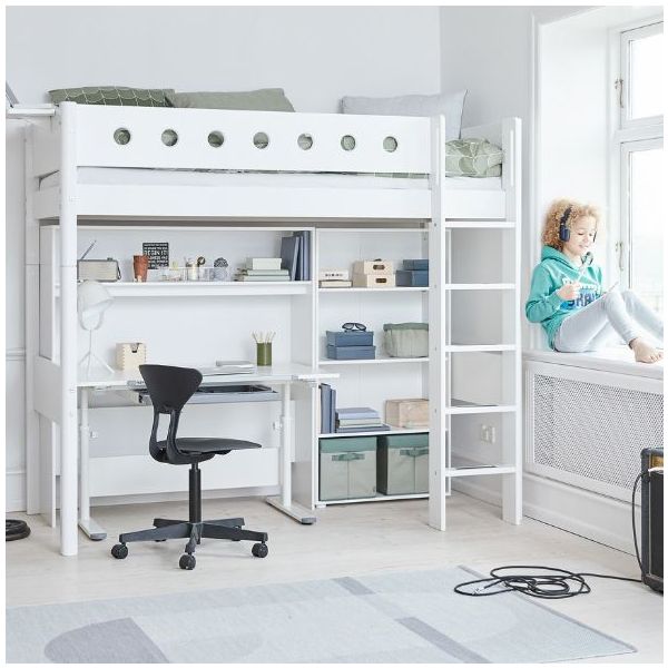 Lit mezzanine maxi White 90 x 200 cm - Blanc / Blanc