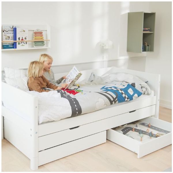 Lit gigogne White 90 x 200 cm avec tiroirs - Blanc