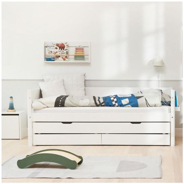 Lit gigogne White 90 x 200 cm avec tiroirs - Blanc