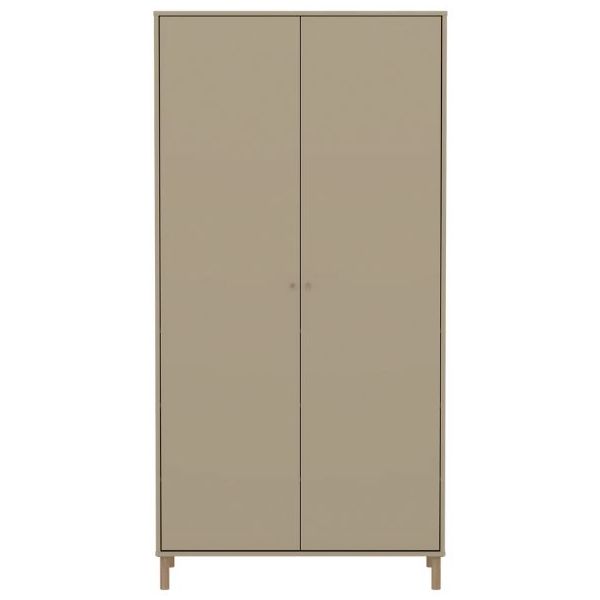 Saga 2 Doors Wardrobe - Oak Feet - Oat / Oak