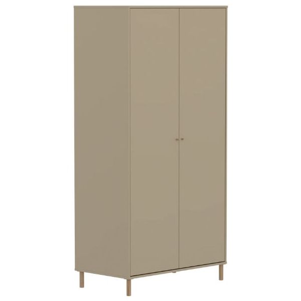 Saga 2 Doors Wardrobe - Oak Feet - Oat / Oak