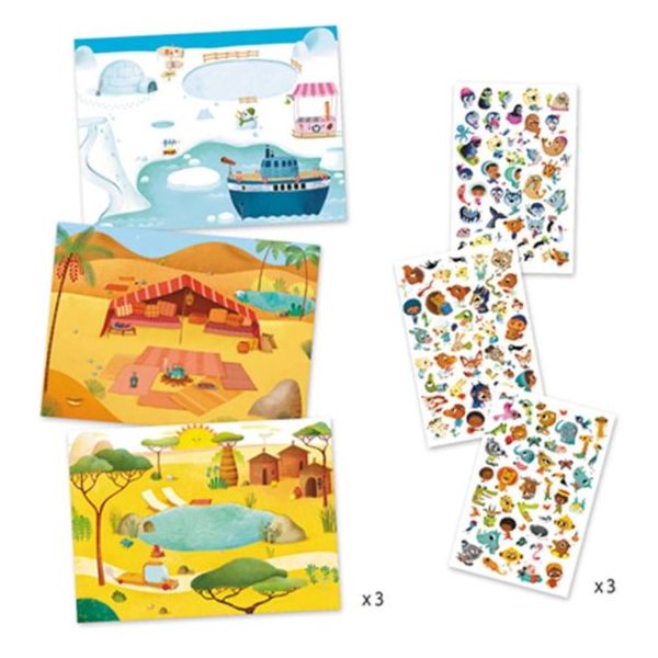 Décalcomanies - Savane, Désert & Pôle Nord