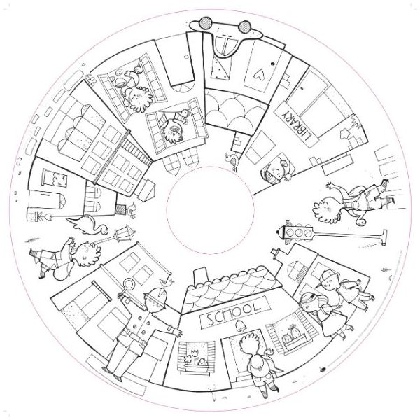 Recharge de 10 pages illustrées Drawin'table® édition Home & Imagin’table® - En Ville - Dès 4 ans