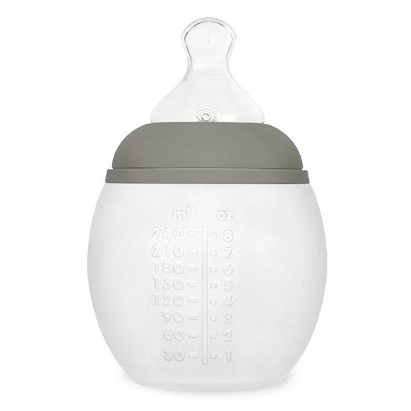 Biberon anti-colique en silicone BibRond 240 ml - Kaki